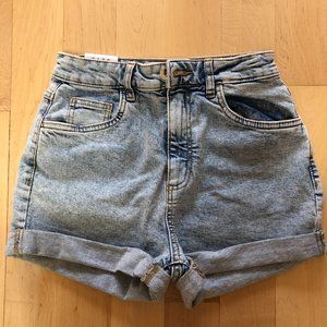 New high rise stretch denim shorts
